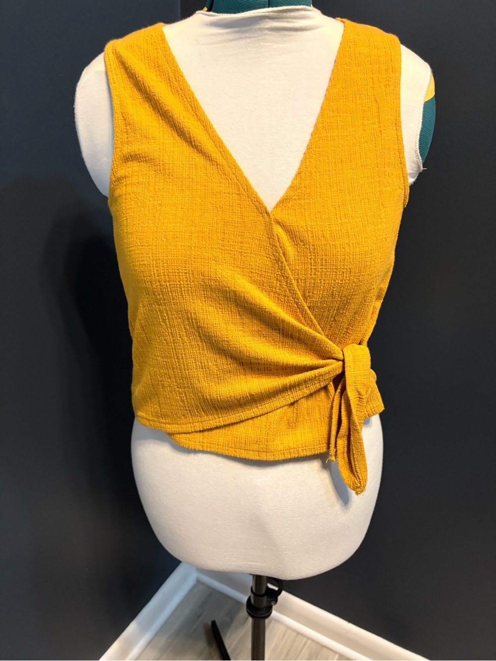 Madewell Mustard Wrap Tie Tank Top
